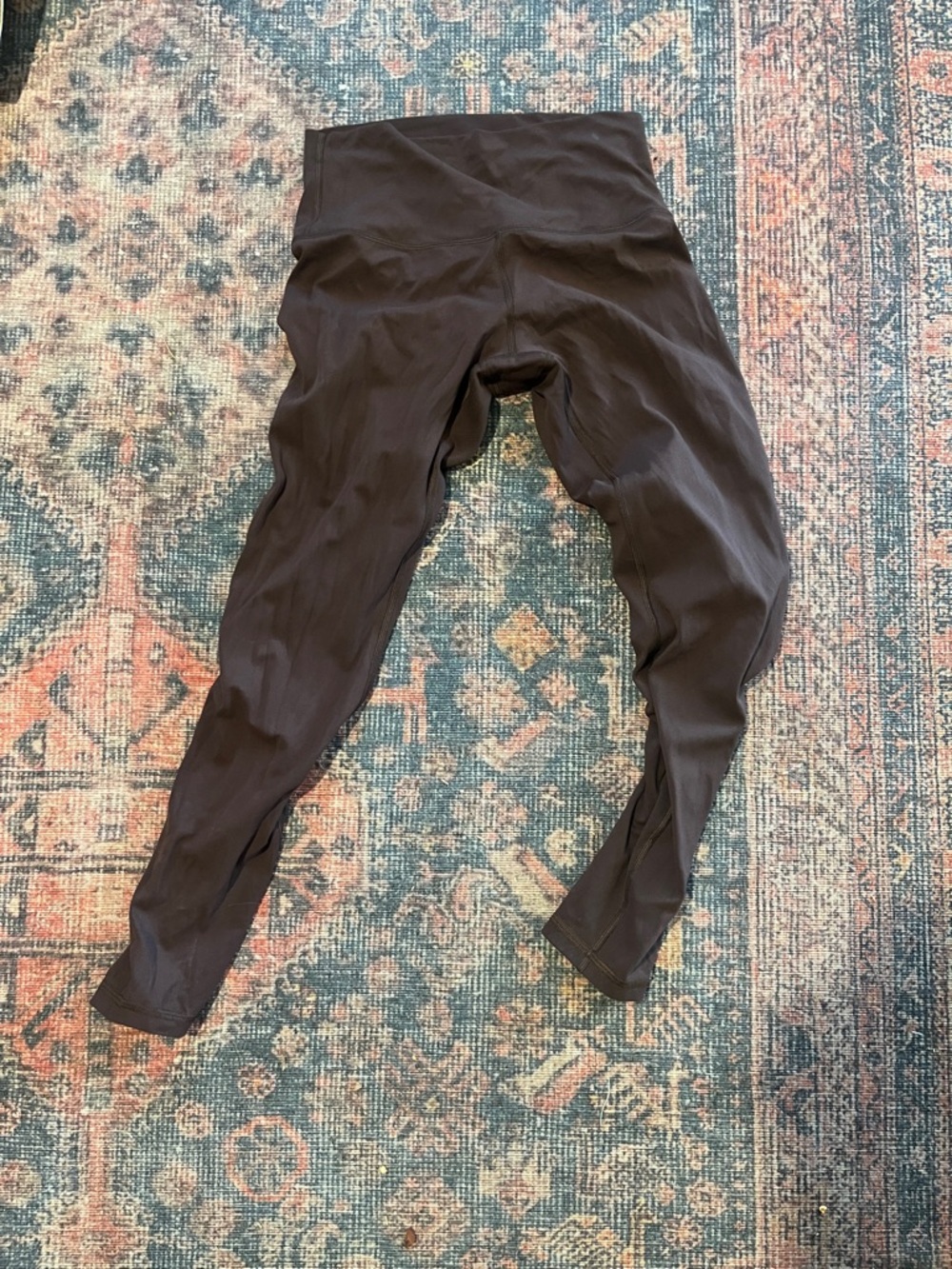 High-Waist Solid Brown Leggings